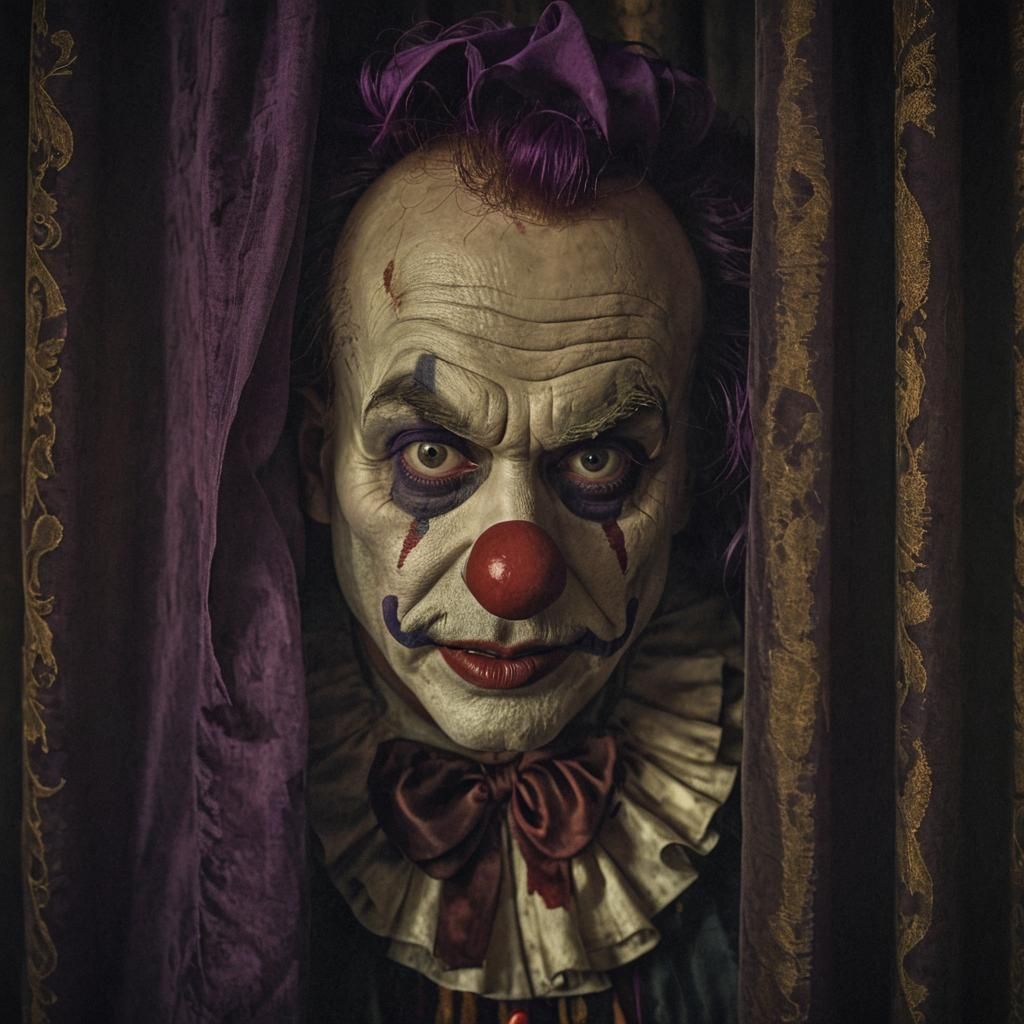 Dramatic Clown Portrait in Cinematic Style