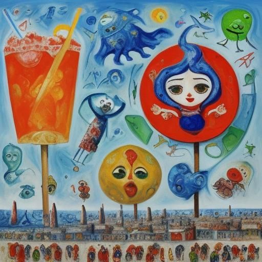 Amoebas Enjoying a Sunny Day: An Expressionist Scene