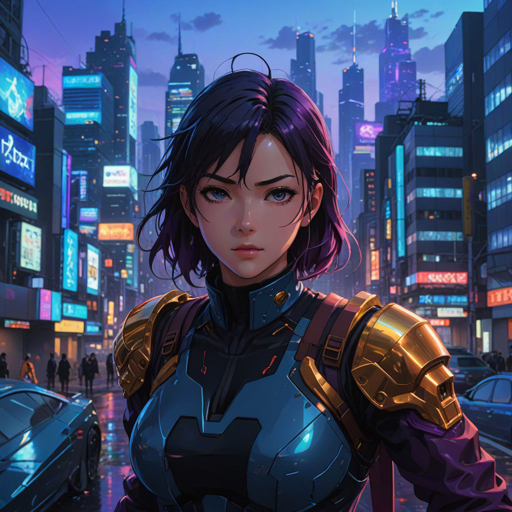 Vibrant Anime Cityscape Masterpiece in Studio Trigger Style