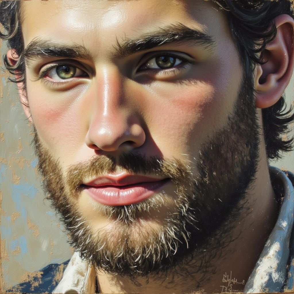 Adorable Detailed Landscape in Impasto Style