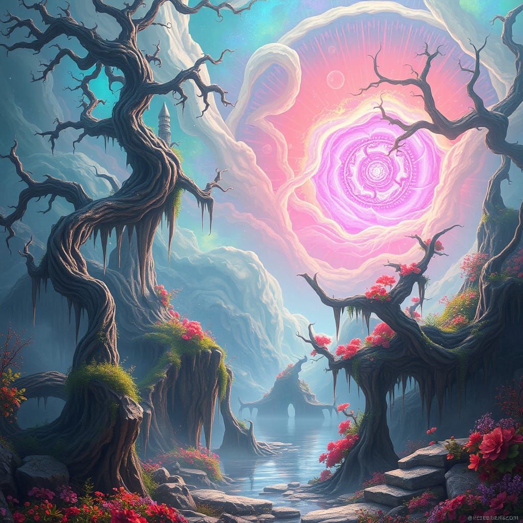 Dreamlike Realm of Vibrant, Ethereal Landscapes