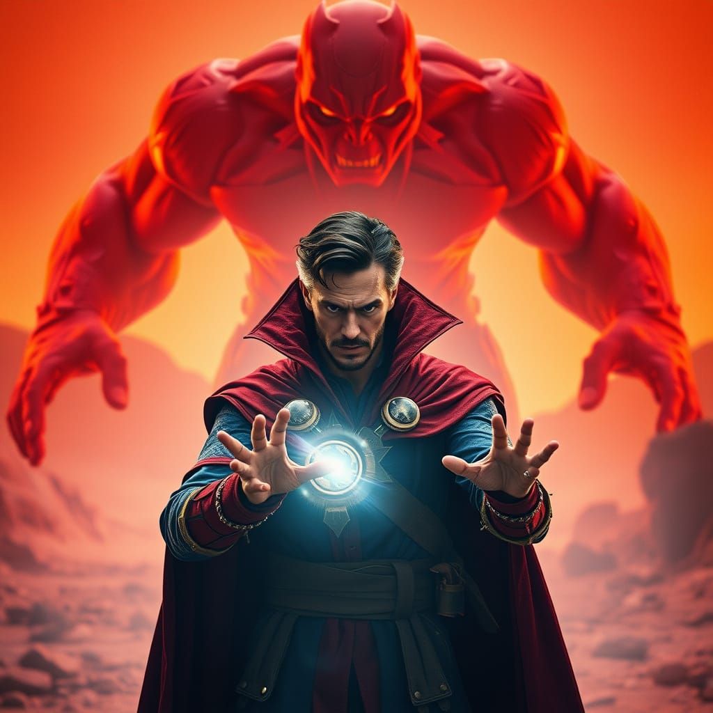 Doctor Strange and Red Hulk on Mars, Cinematic Still