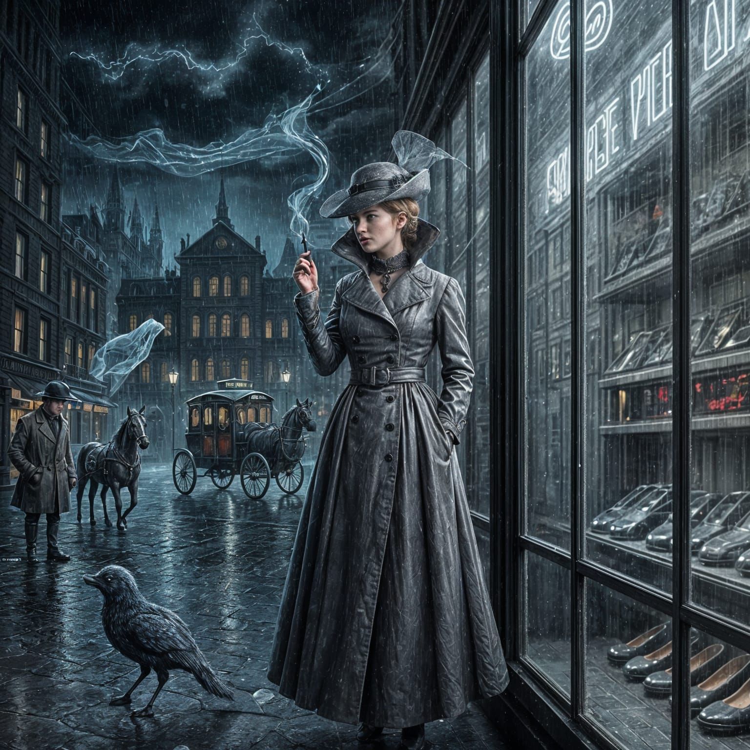 Cinderella: Neo-Noir Detective in Rainy Metropolis