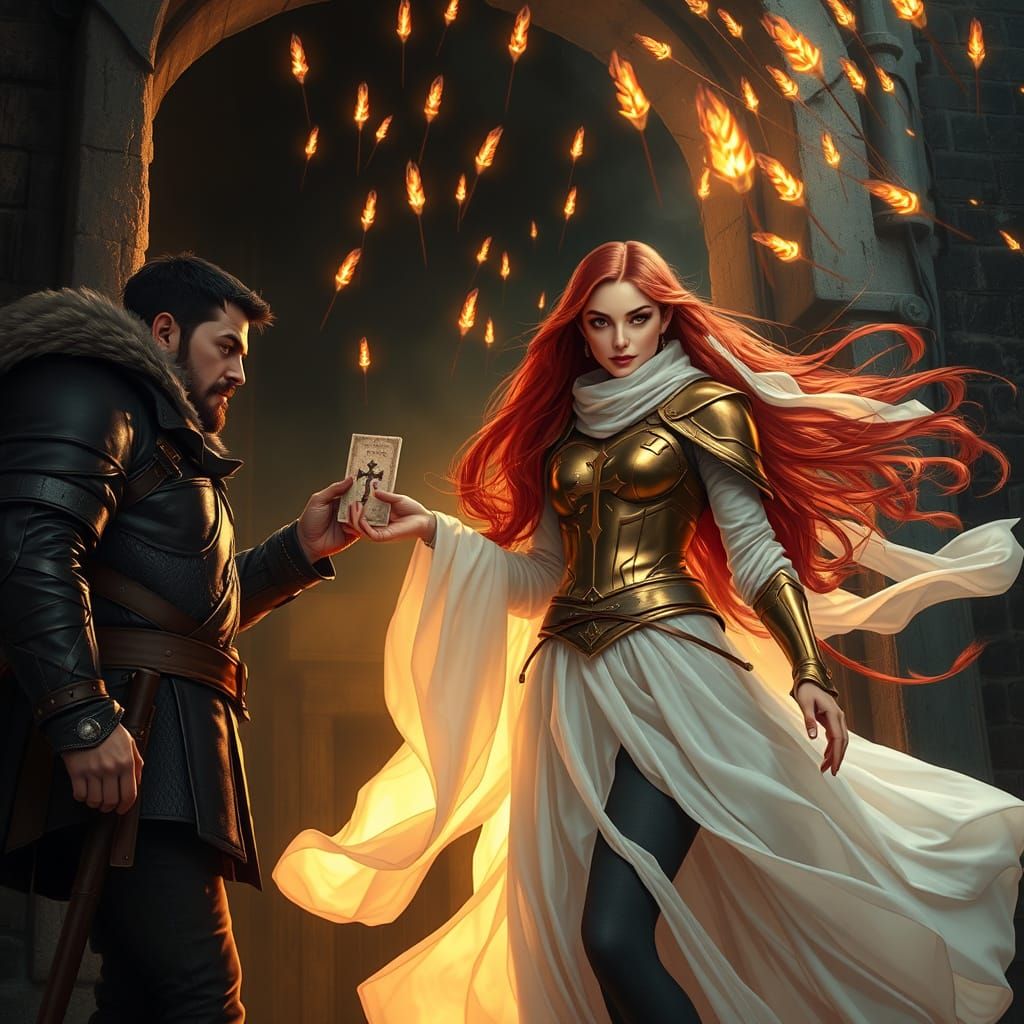 Queen and Bouncer in Hyperrealistic Matte Painting