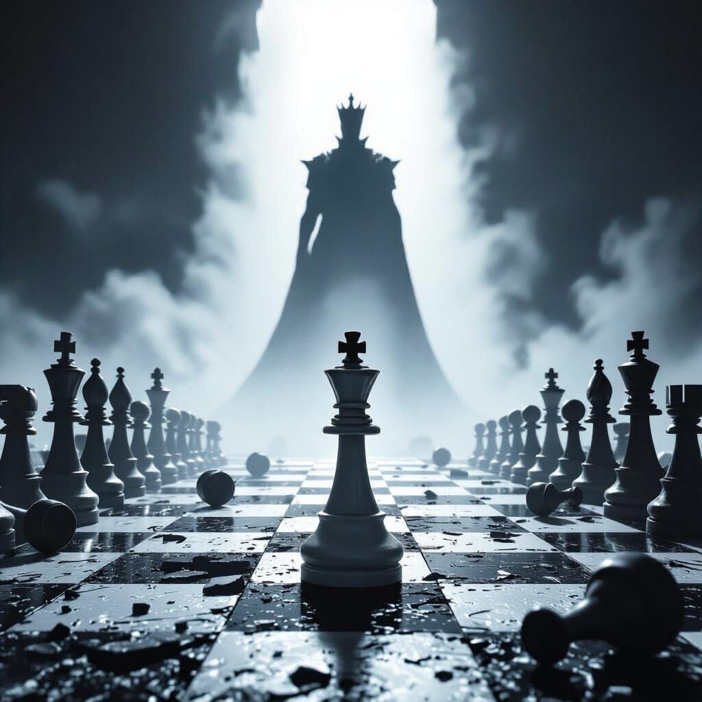Defiant Pawn in Shattered Chessboard Void