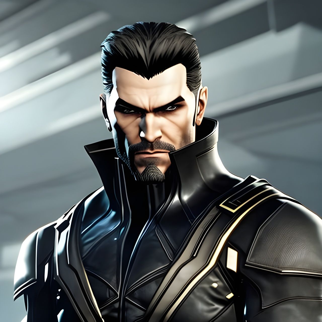 Adam Jensen Close-Up: Cyberpunk Determination