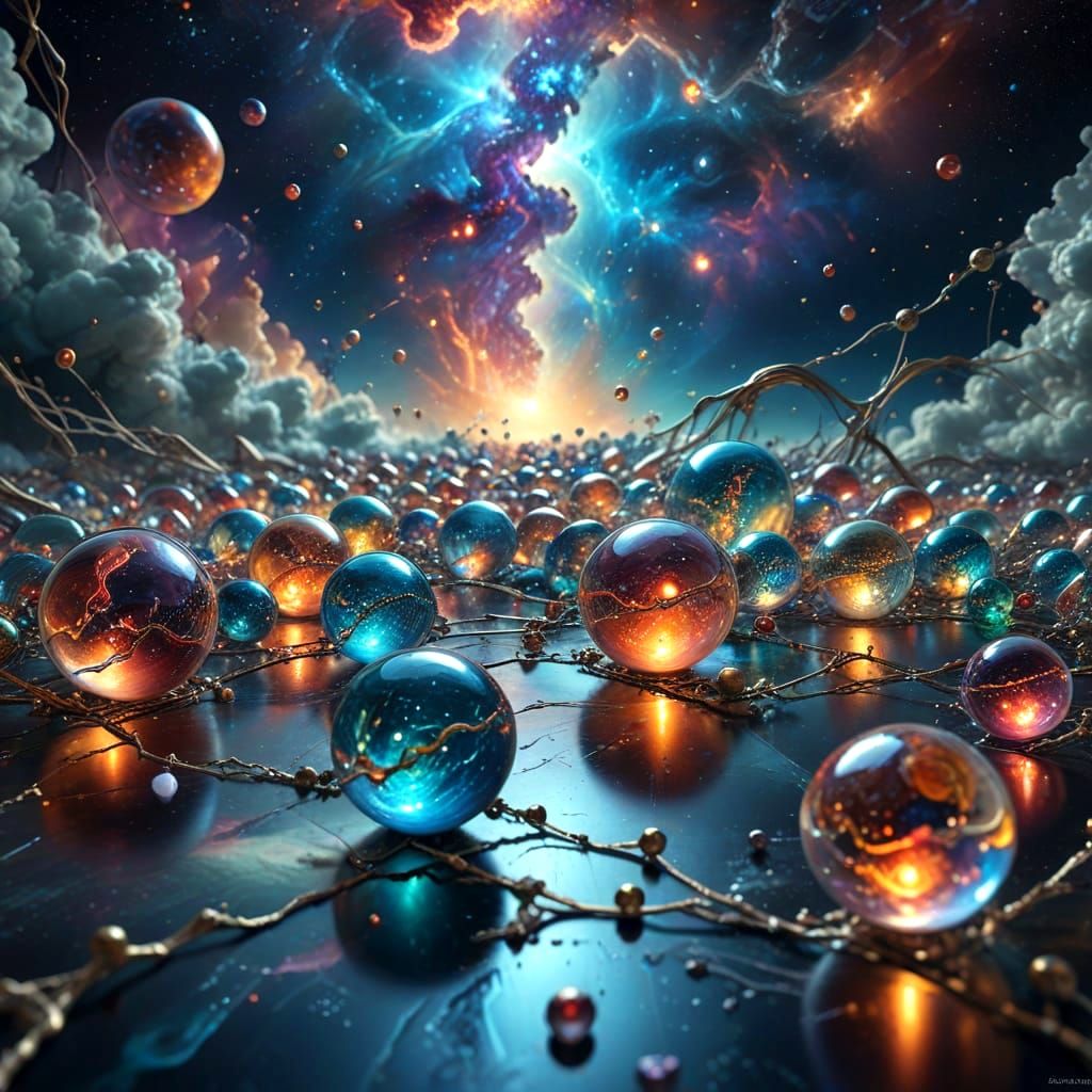 Endless Glass Marbles Vanish into Event Horizon