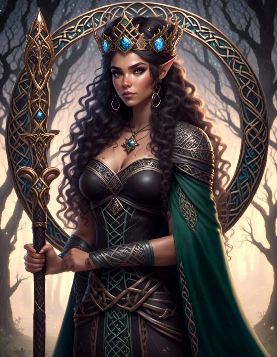 Celtic Goddess in Enchanted Forest Portrait