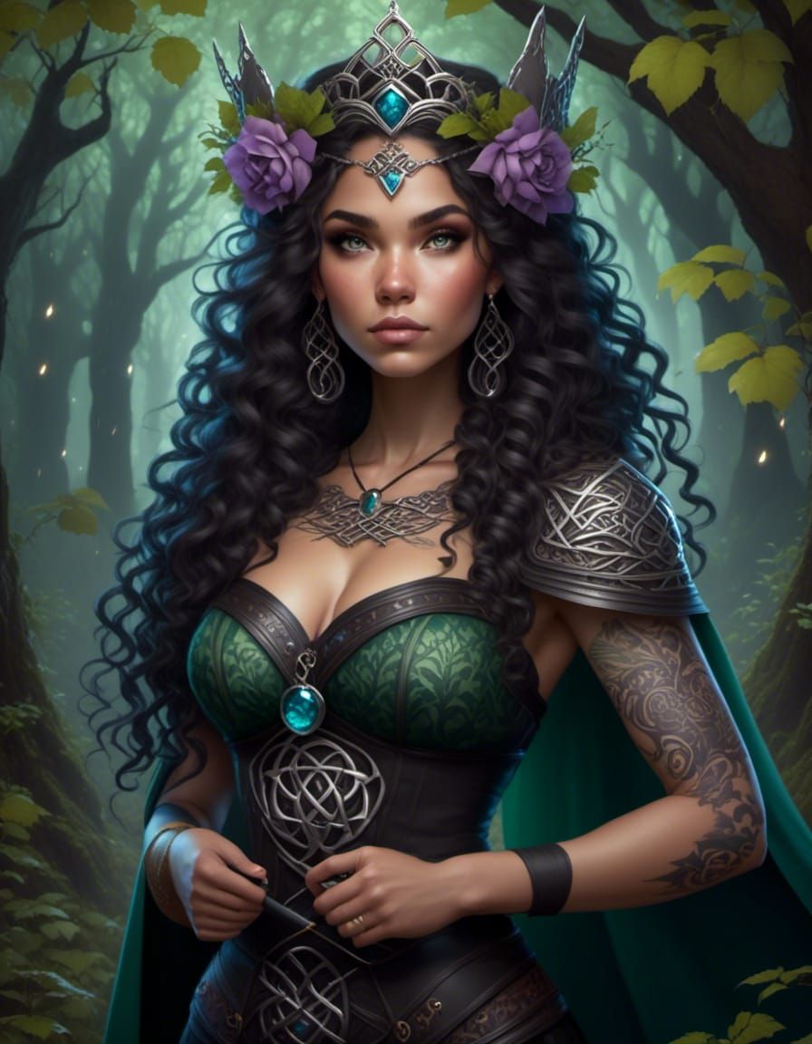 Celtic Goddess Rhiannon in Enchanted Forest Portrait