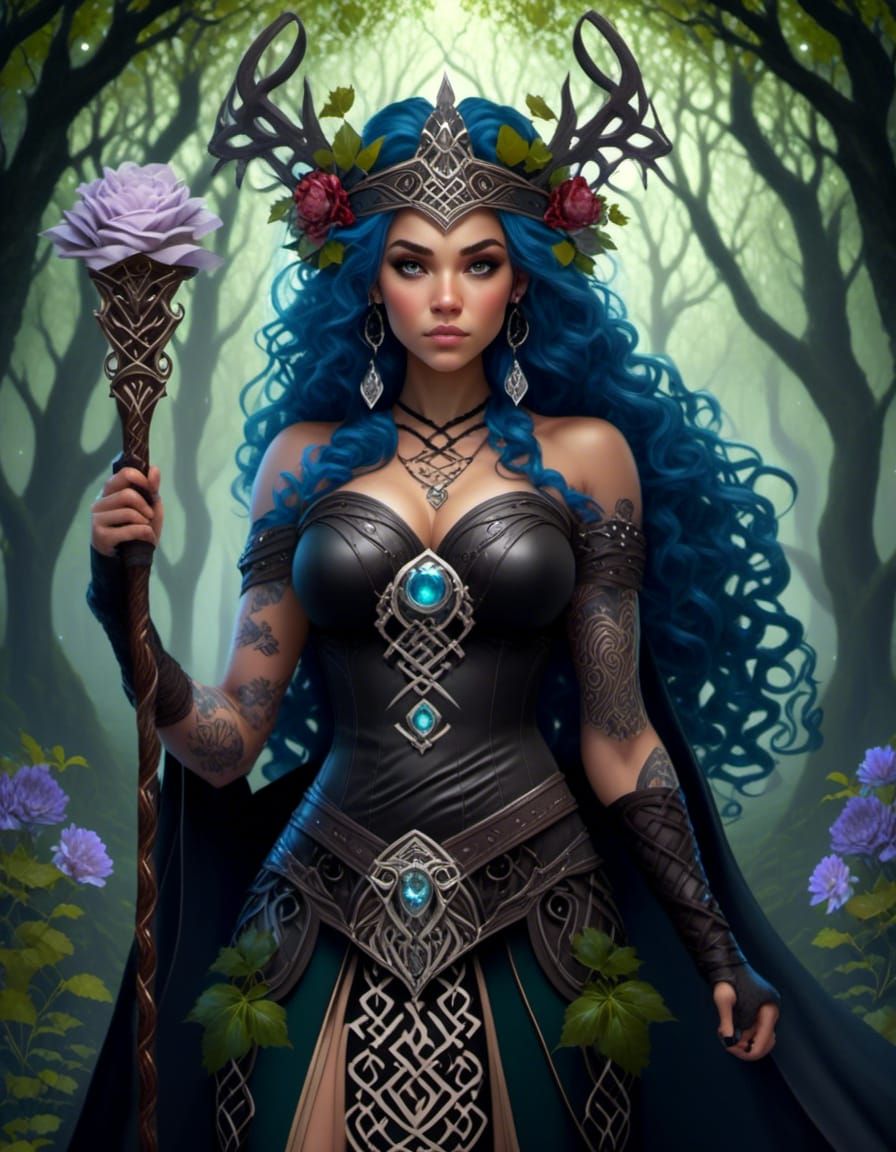 Celtic Goddess Rhiannon in Enchanted Forest