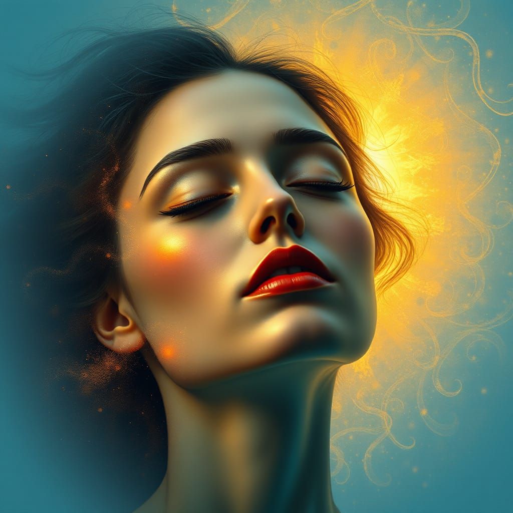 Dreamlike Surrealist Portrait of Radiant Woman