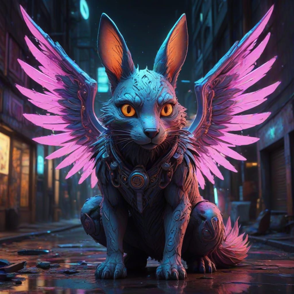 Cyberpunk Warrior Rabbit Fox in Celtic Wrath Form