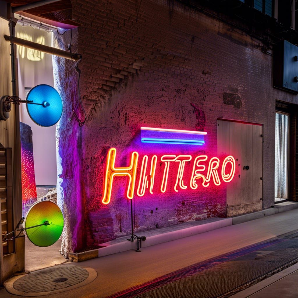 Rainbow Neon Sign Featuring 'Hintero'