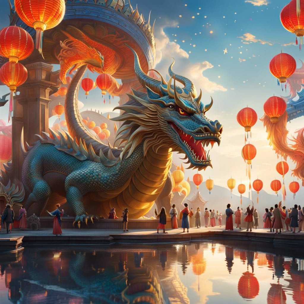Dragon Festival: Grand Celebration Under Radiant Sky