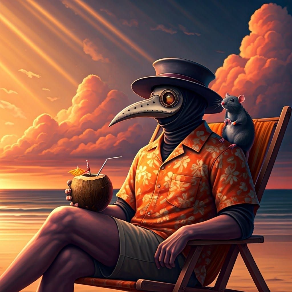 Plague Doctor's Tropical Sunset Getaway