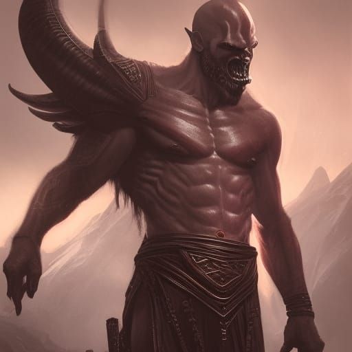 Sinister Alien God of War, Fantasy Art