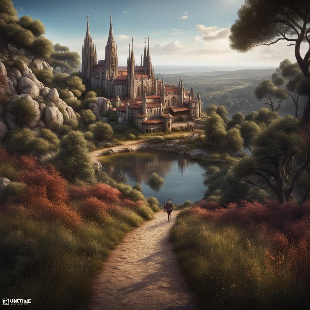 Mystical Castle Pathway near Barcelona