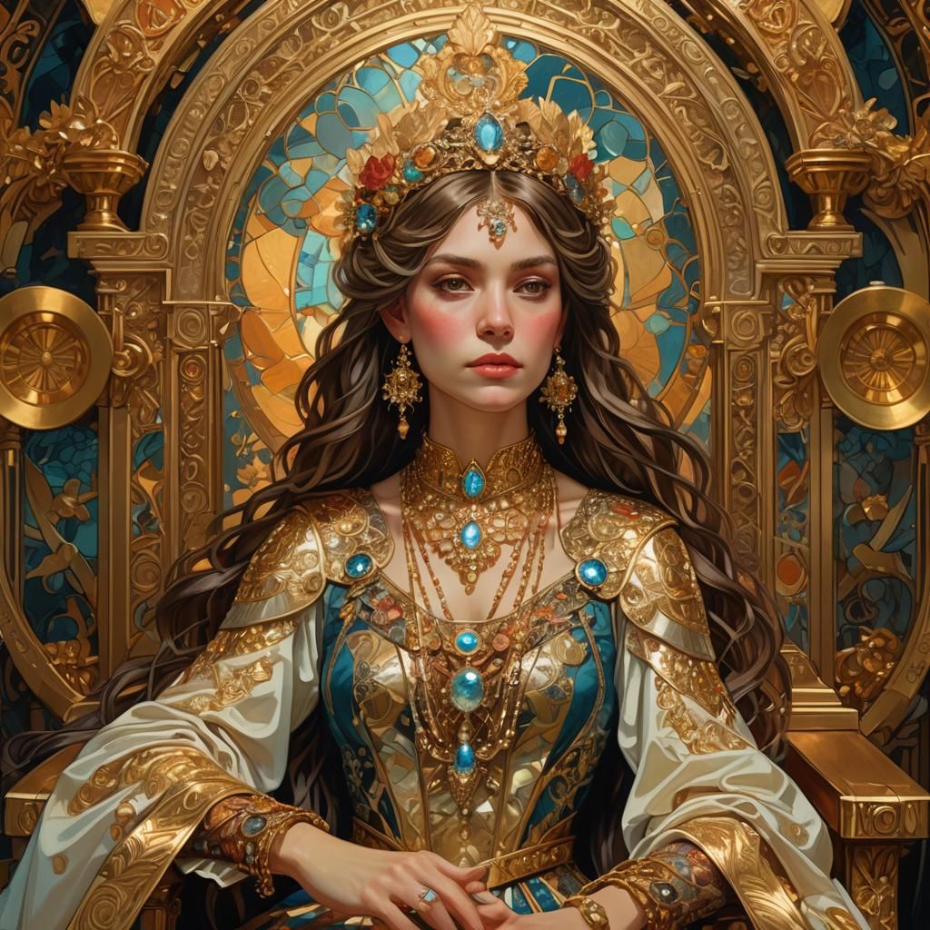 Intimate Portrait of Alyssa in Opulent Throne Room