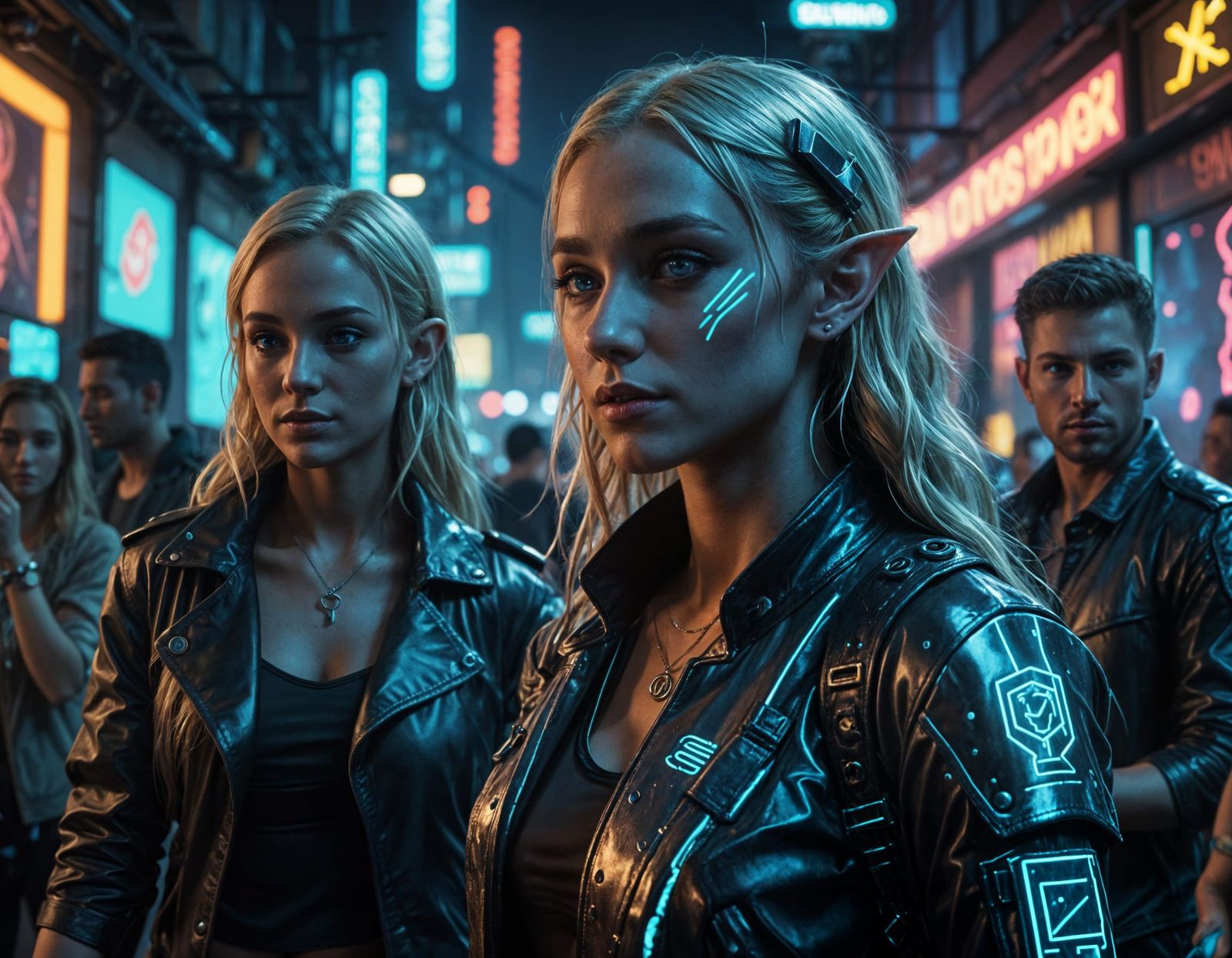 Cyberpunk Elf Dancing in a Nightclub