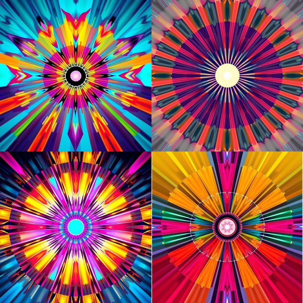Ethereal Pop Art in Radial Composition