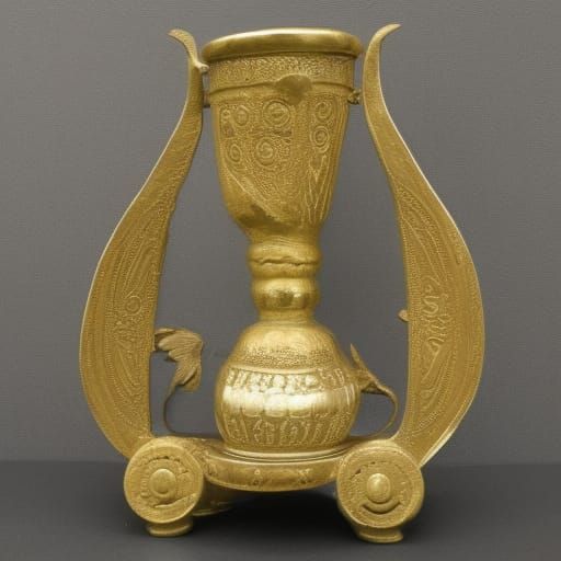 Ornate Golden Vase: An Ancient Artifact Relic