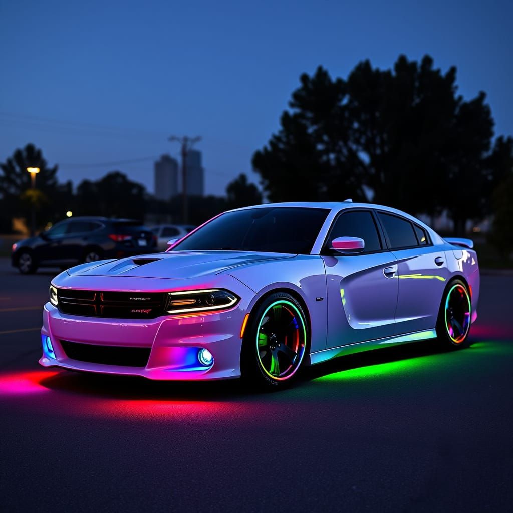 Neon Dodge Charger