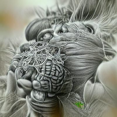 Intricate Pencil Drawing with 3D Shading