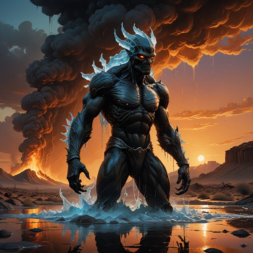 Melting Alien Prince in Frank Frazetta Style