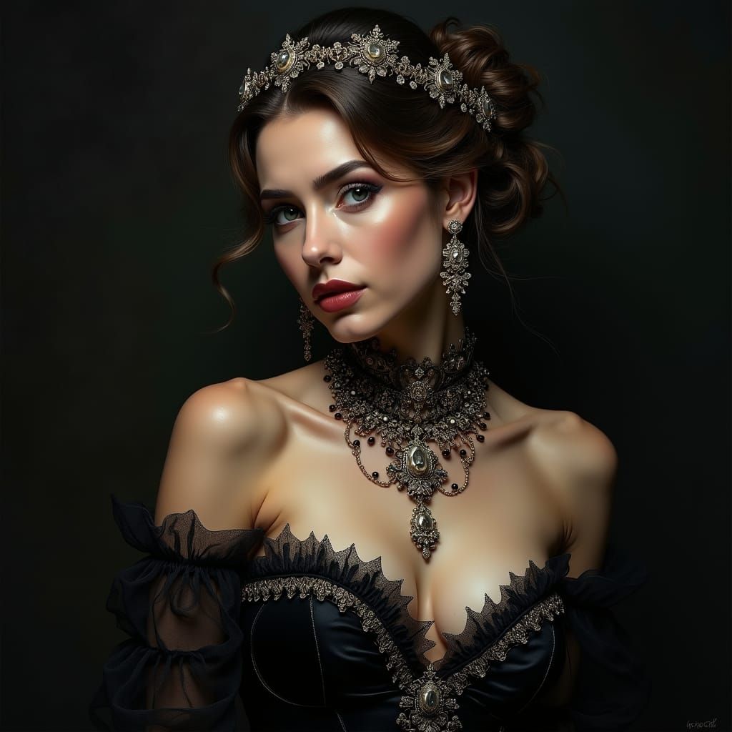 Baroque Woman Portrait in Renaissance Style