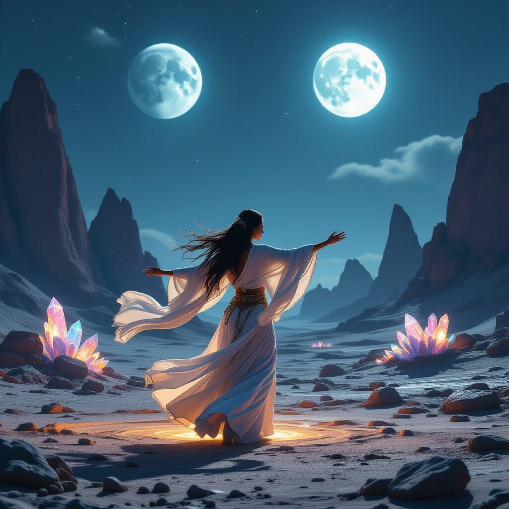 Ritual Dance on Alien Planet in Hyperrealism