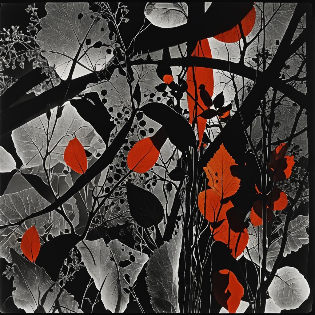 Black and White Photogram with Solarized Effect