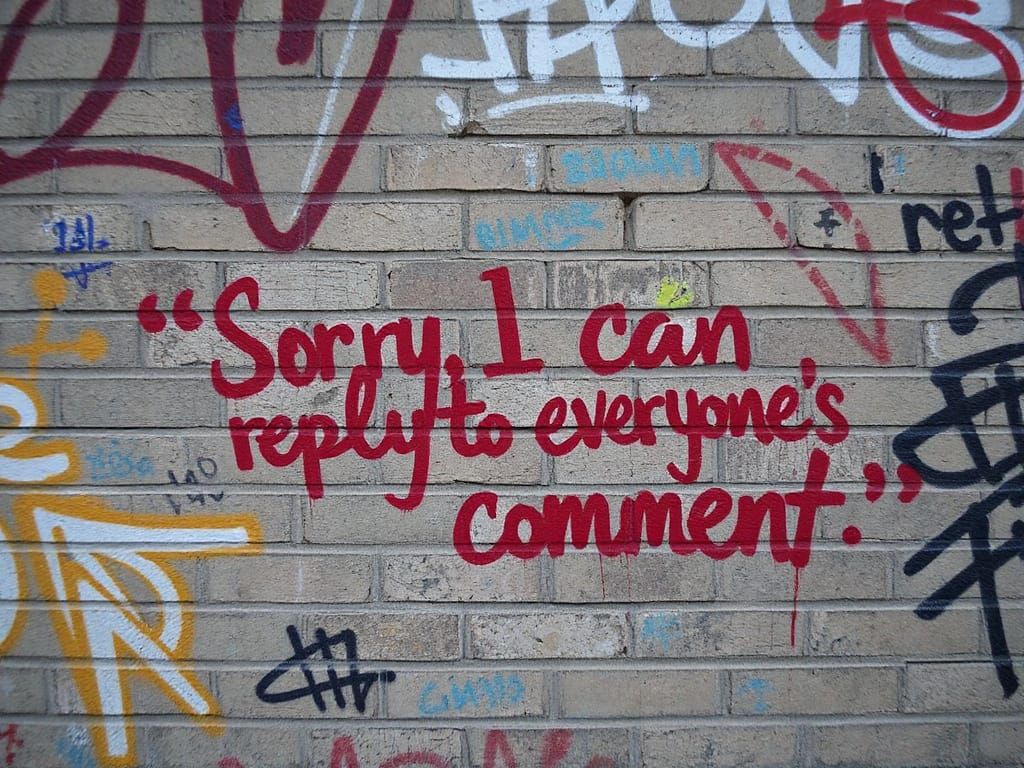 "Sorry, I can't reply to everyone's comment" ๐