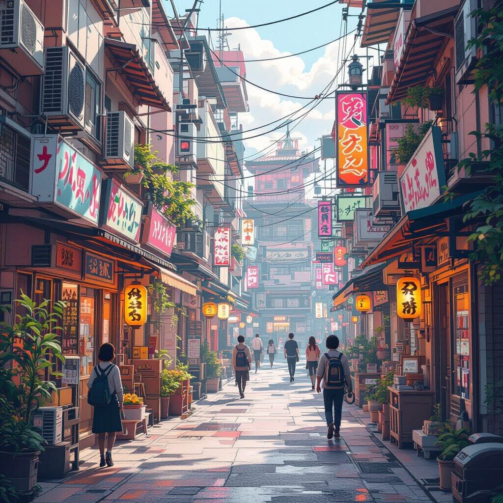 Nostalgic Japanese Dream Apartment Complex in Pastel Tones