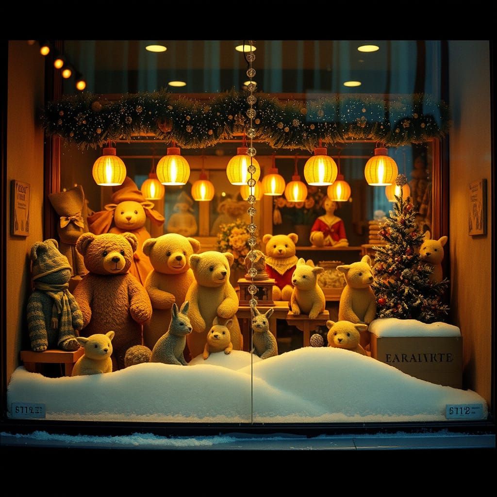 Winter Wonderland Shopfront: A Cinematic Scene