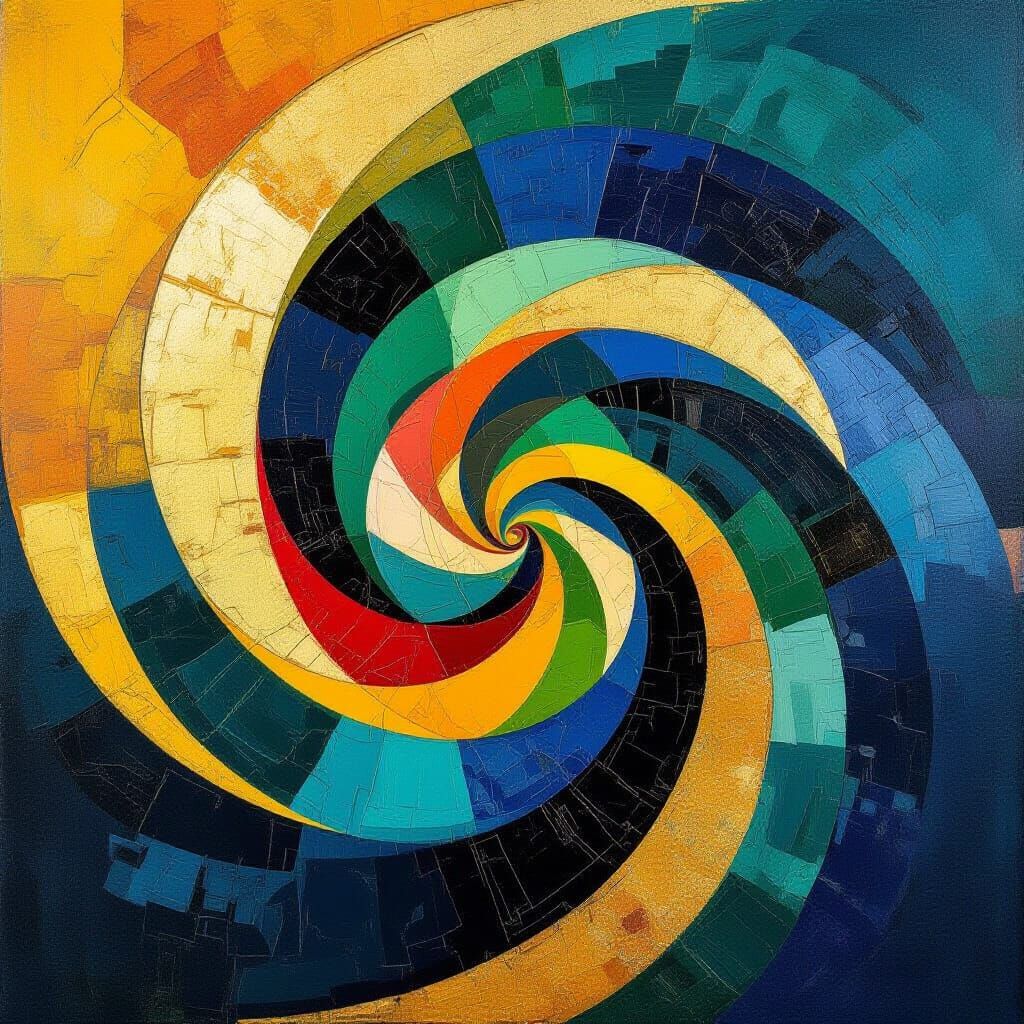 Vibrant Abstract Expressionist Painting of Financial Dynamis...