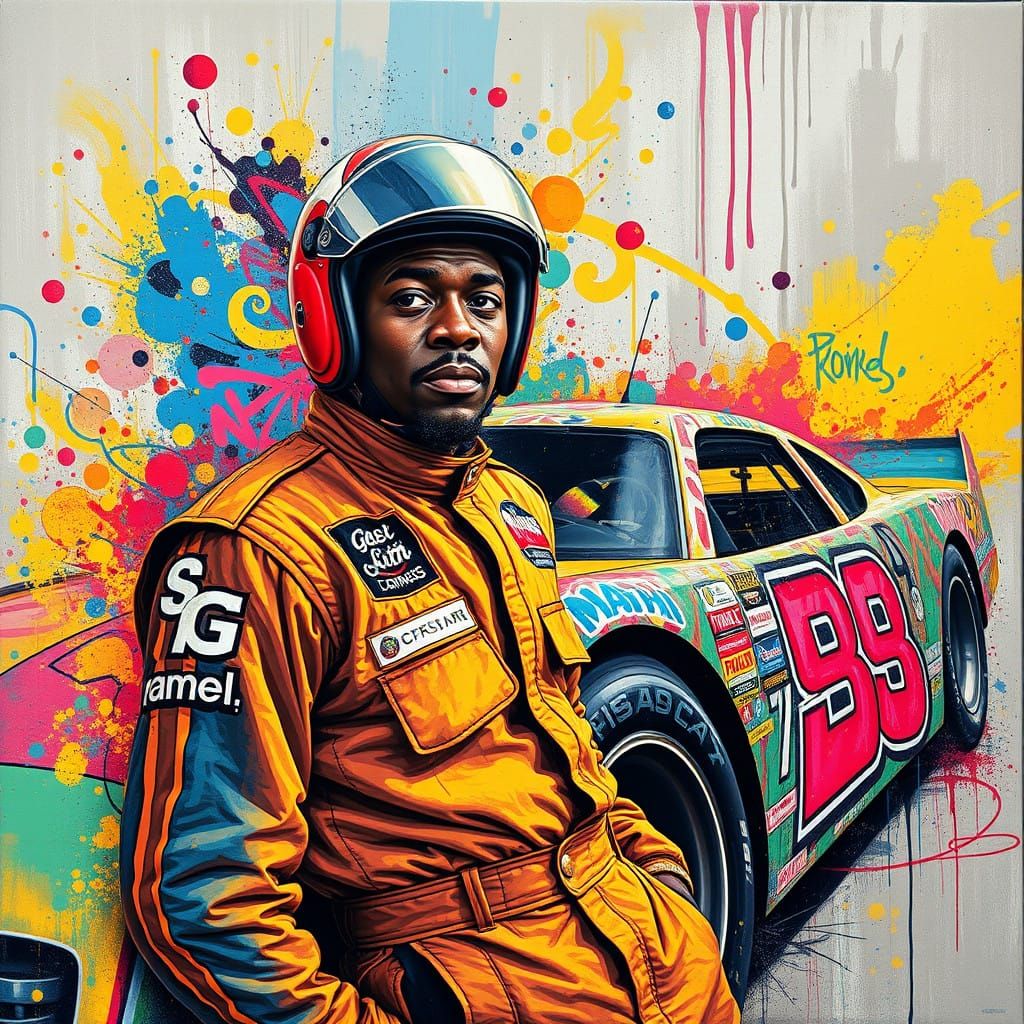 Racing Legend in Bold Street Art