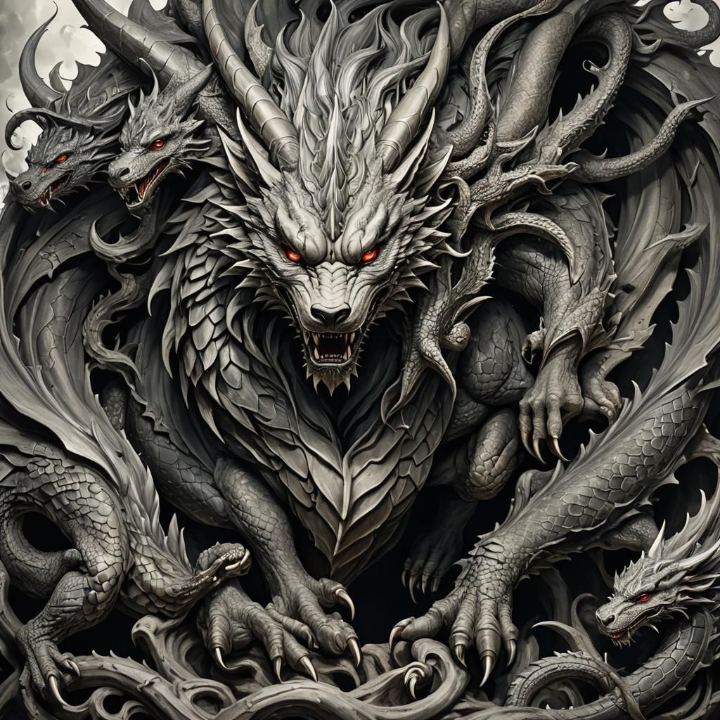 Dragon Chimera with Tentacles in Anime Style