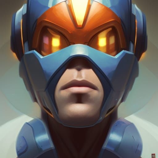 Hyperdetailed Portrait of Mega Man in Unreal Engine
