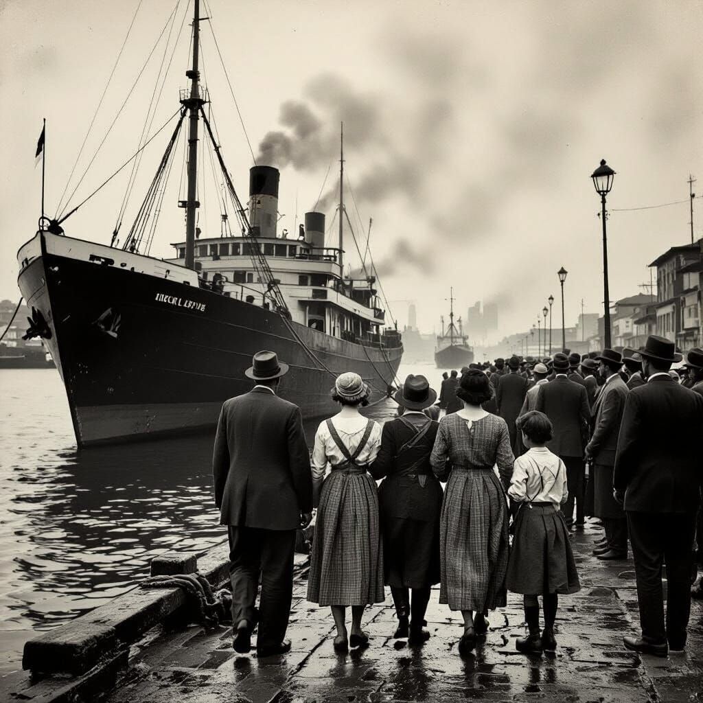 Italian Immigrants Arriving in Brazil, 1920s Photography
