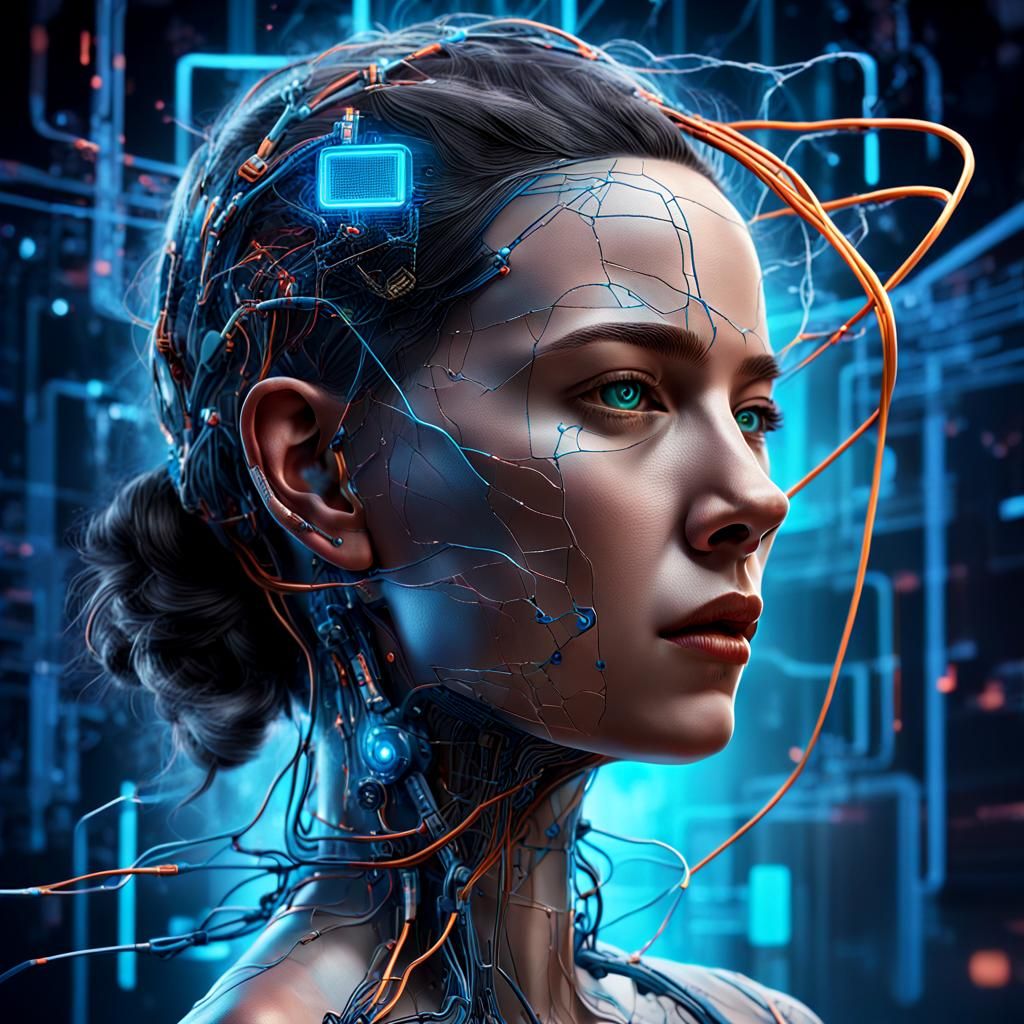 Distressed Mind Exposed in Cyberpunk Nightmare