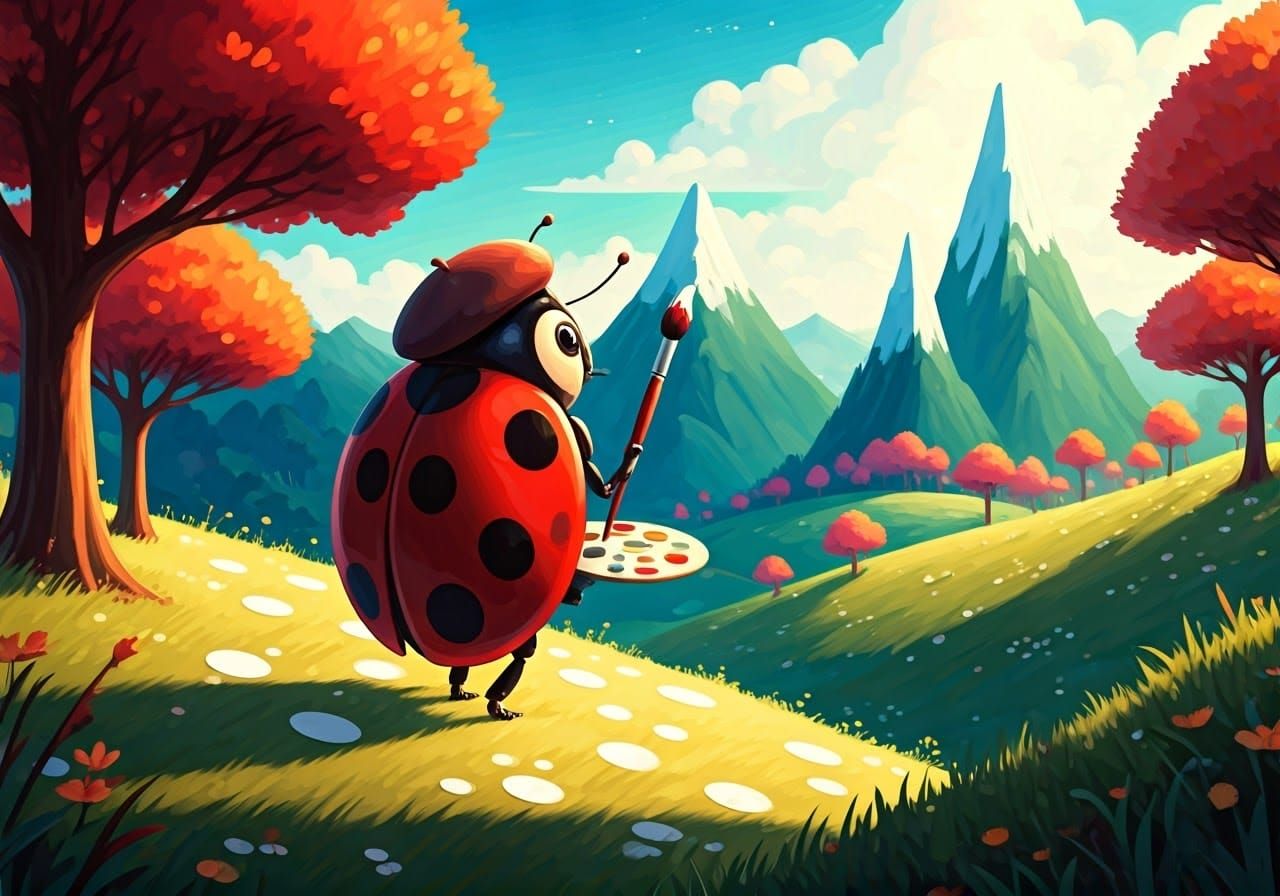 Ladybug Artist Paints a Surreal Landscape