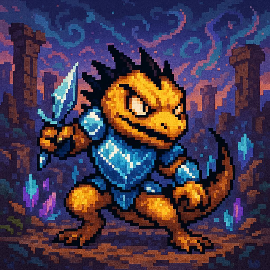 Salamander Hero in 16-bit Pixel Art
