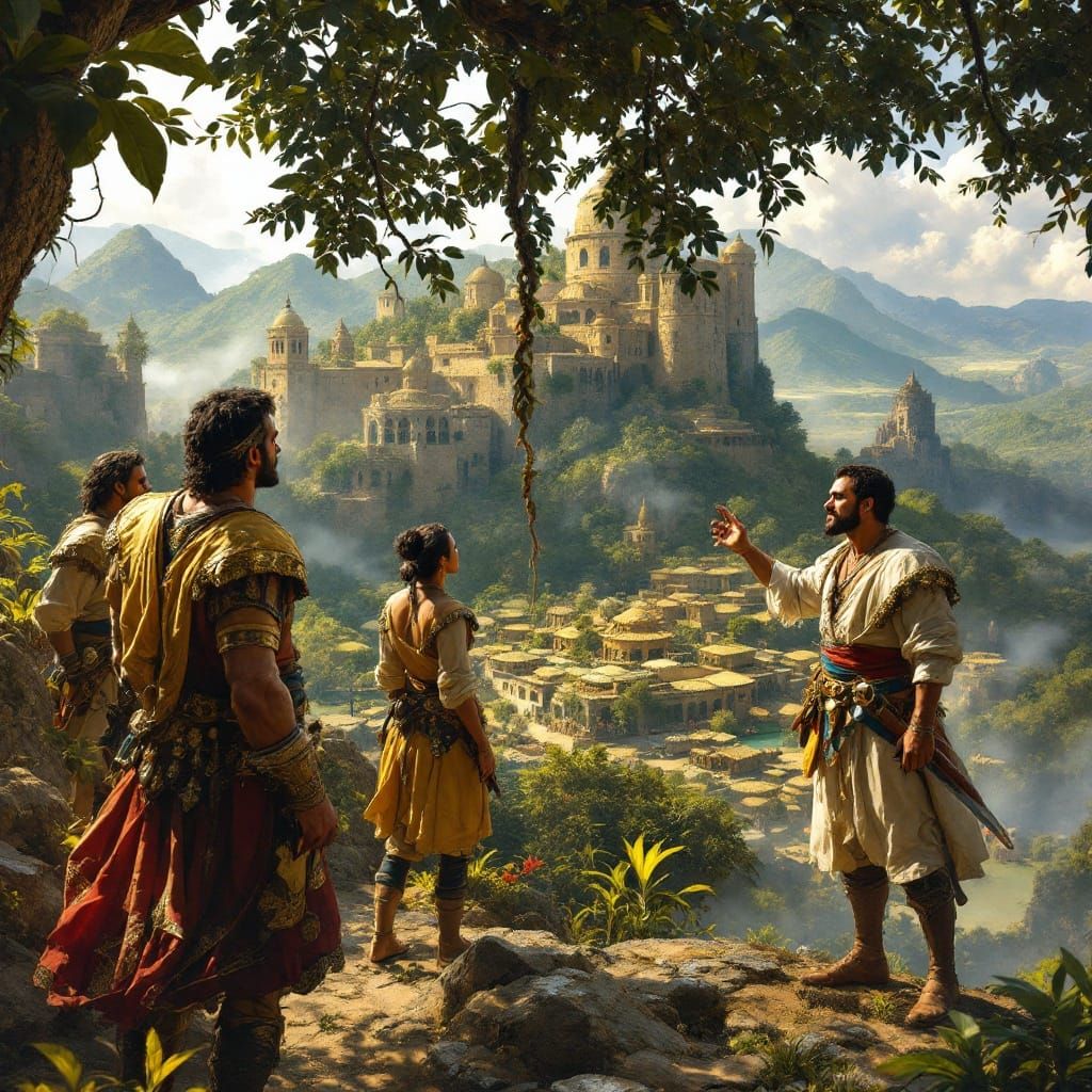 Conquistadors Discover El Dorado in Detailed Matte Painting