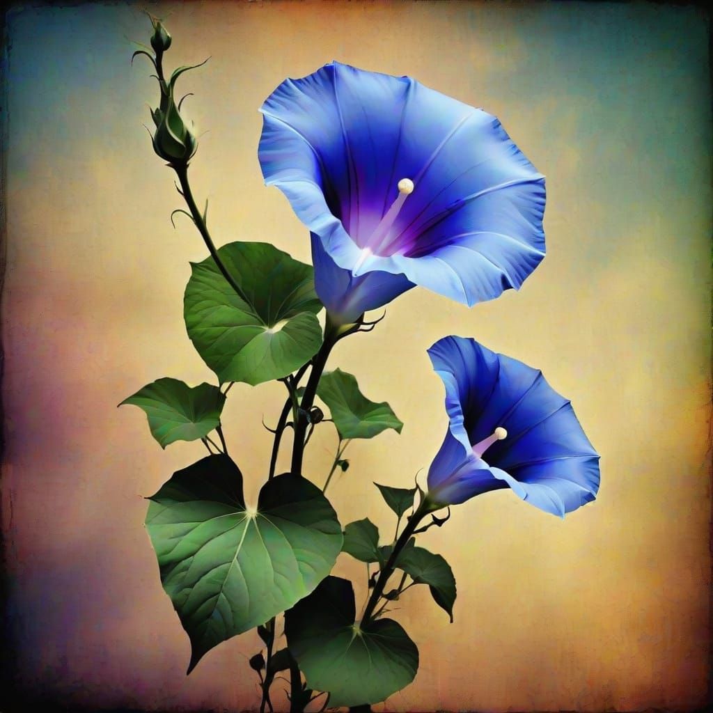 Sinister Grunge: Abstract Morning Glory Composition