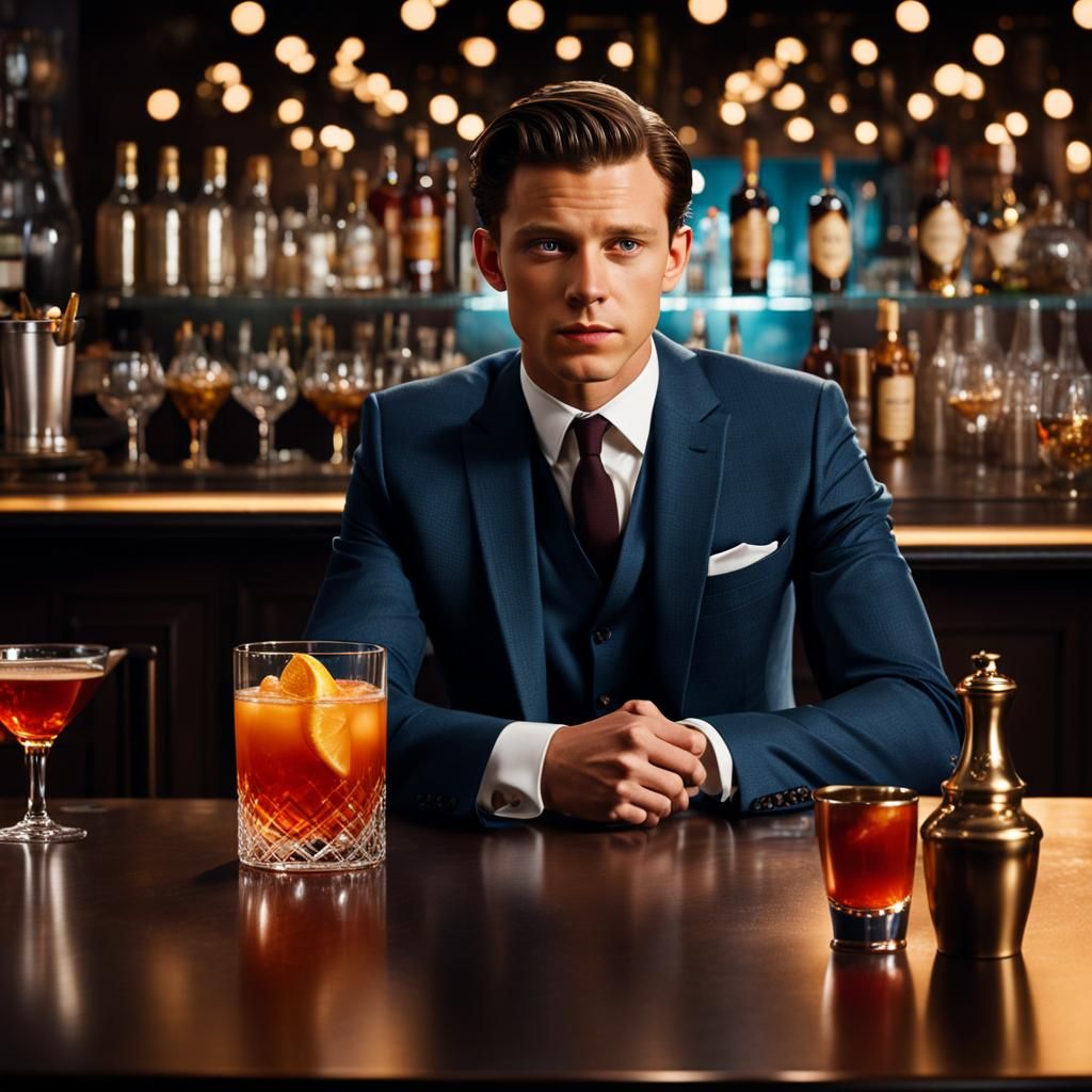 Tom Holland as a suave bartender