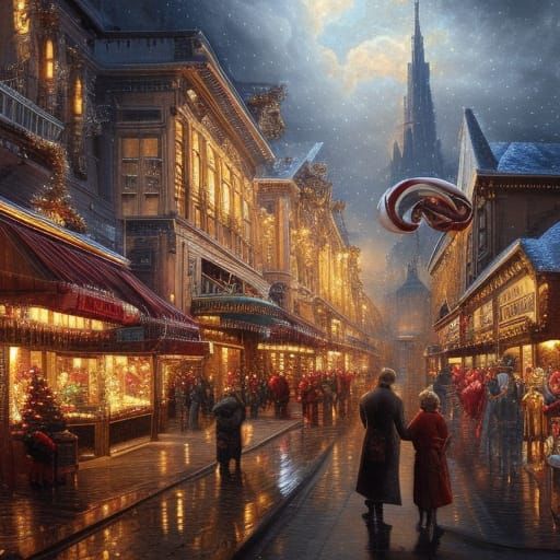 Festive Christmas Candy in Detailed Digital Painting