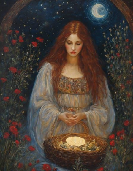 Basket Overflowing with Ethereal Light