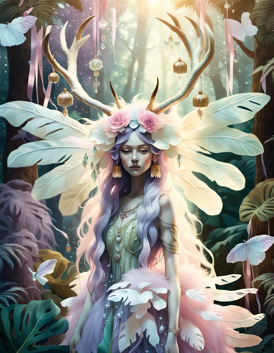 Enchanted Fairy Goddess in Mystical Forest