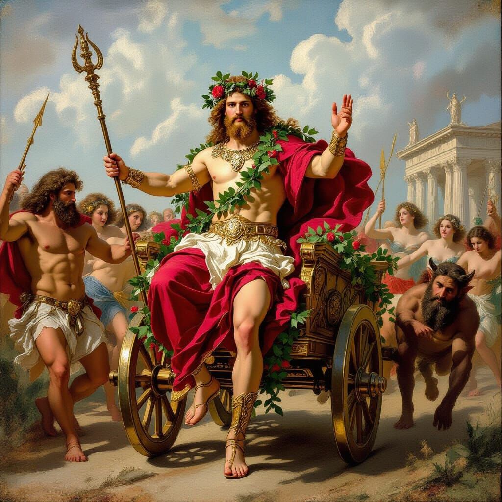 Dionysus Triumphant: Hercules Escorts God Amidst Mythologica...