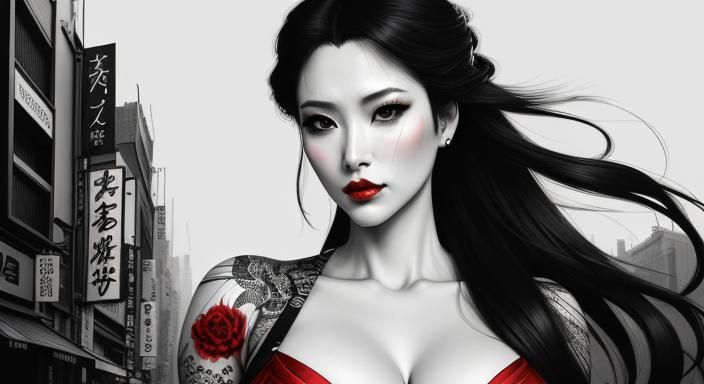 Gorgeous Woman Heals Warrior in Asiapunk Tokyo